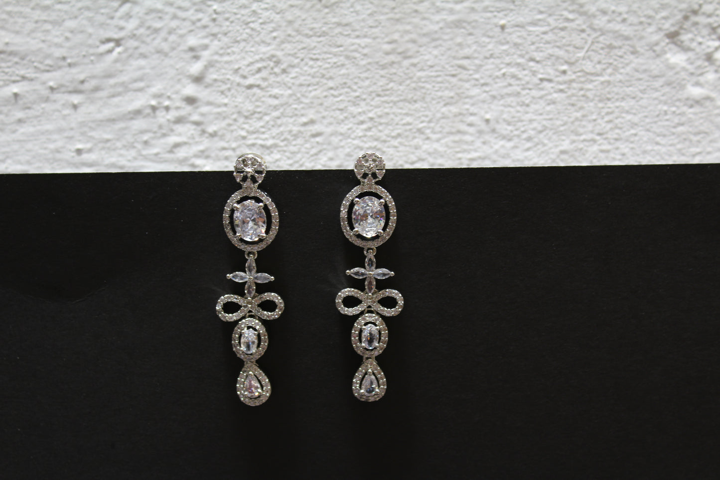 Vintage-Inspired Long Crystal Drop Earrings