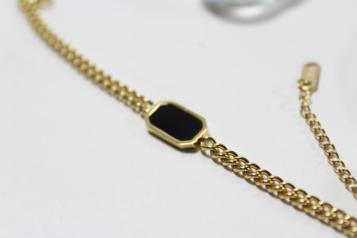 Black Rectangular Stone Bracelet