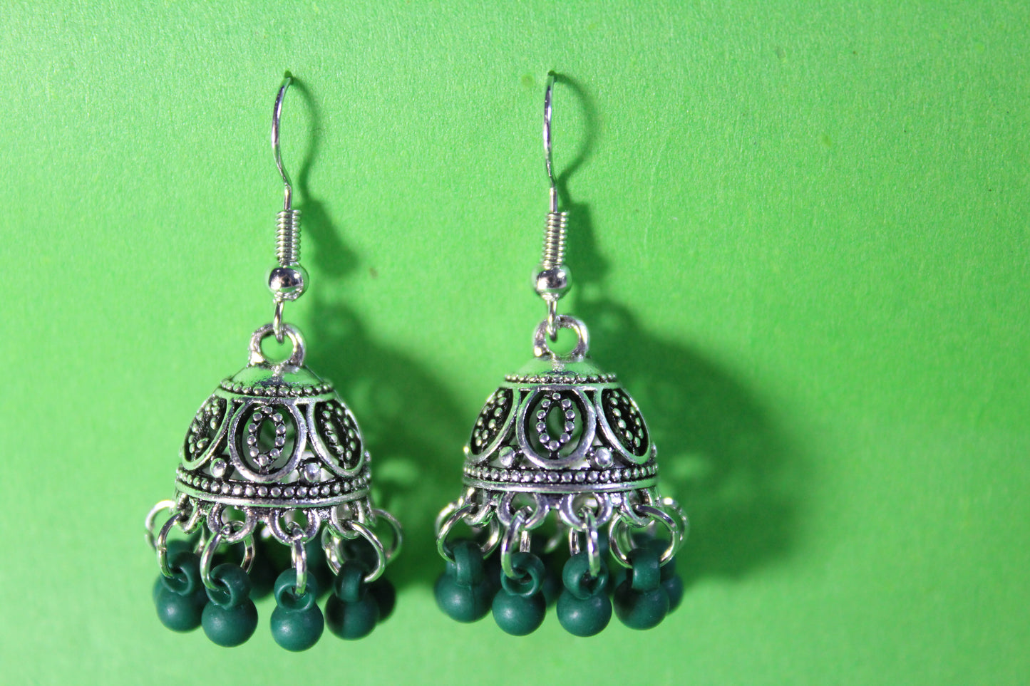 Green Ethnic Jhumki