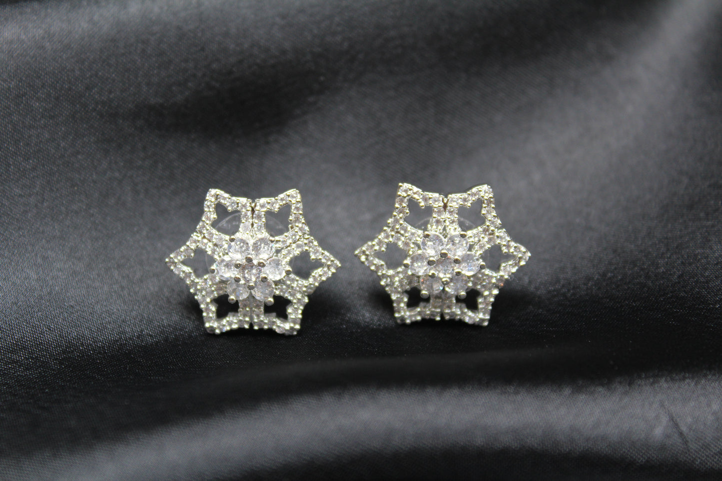 Snowflake-Inspired Crystal Studs