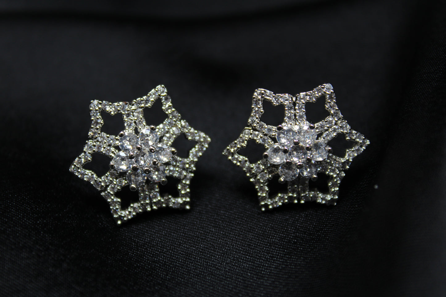 Snowflake-Inspired Crystal Studs