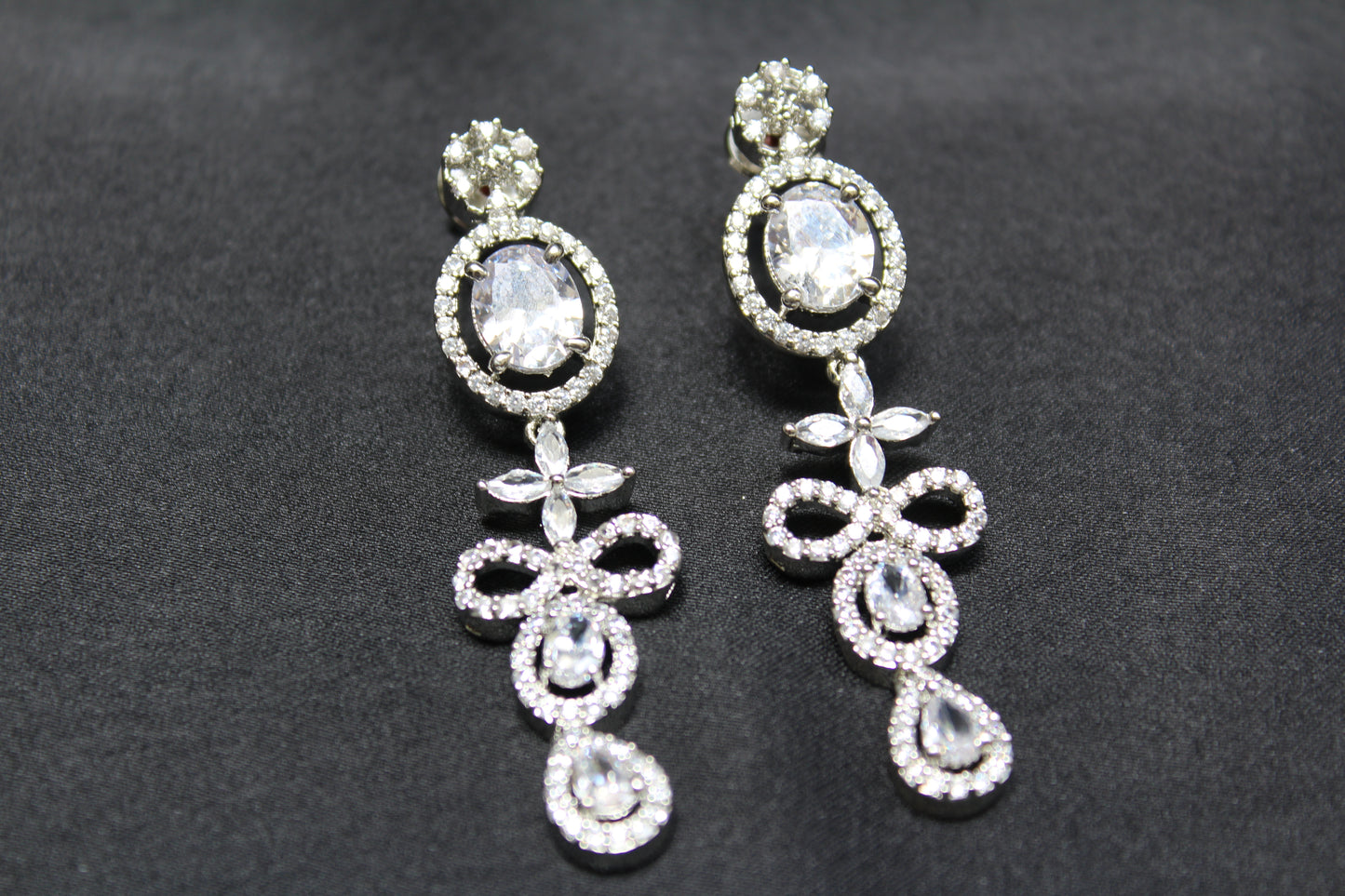 Vintage-Inspired Long Crystal Drop Earrings
