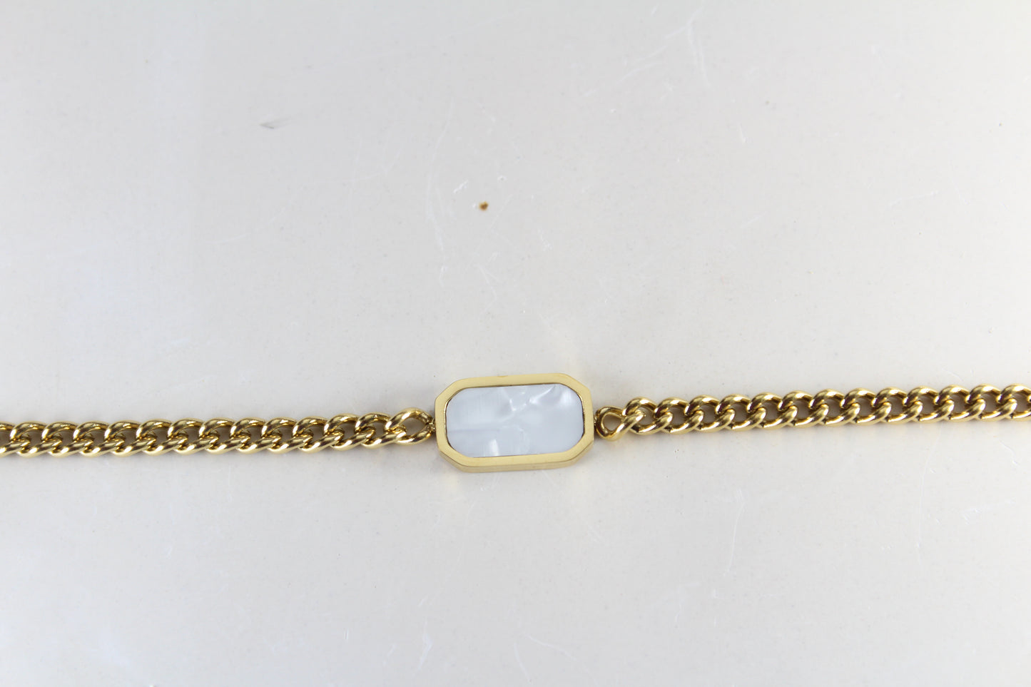 White Rectangular Stone Bracelet