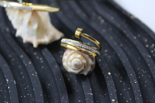 Layered Zircon Ring