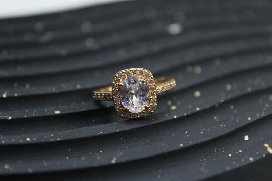 Adjustable Golden Zircon Ring
