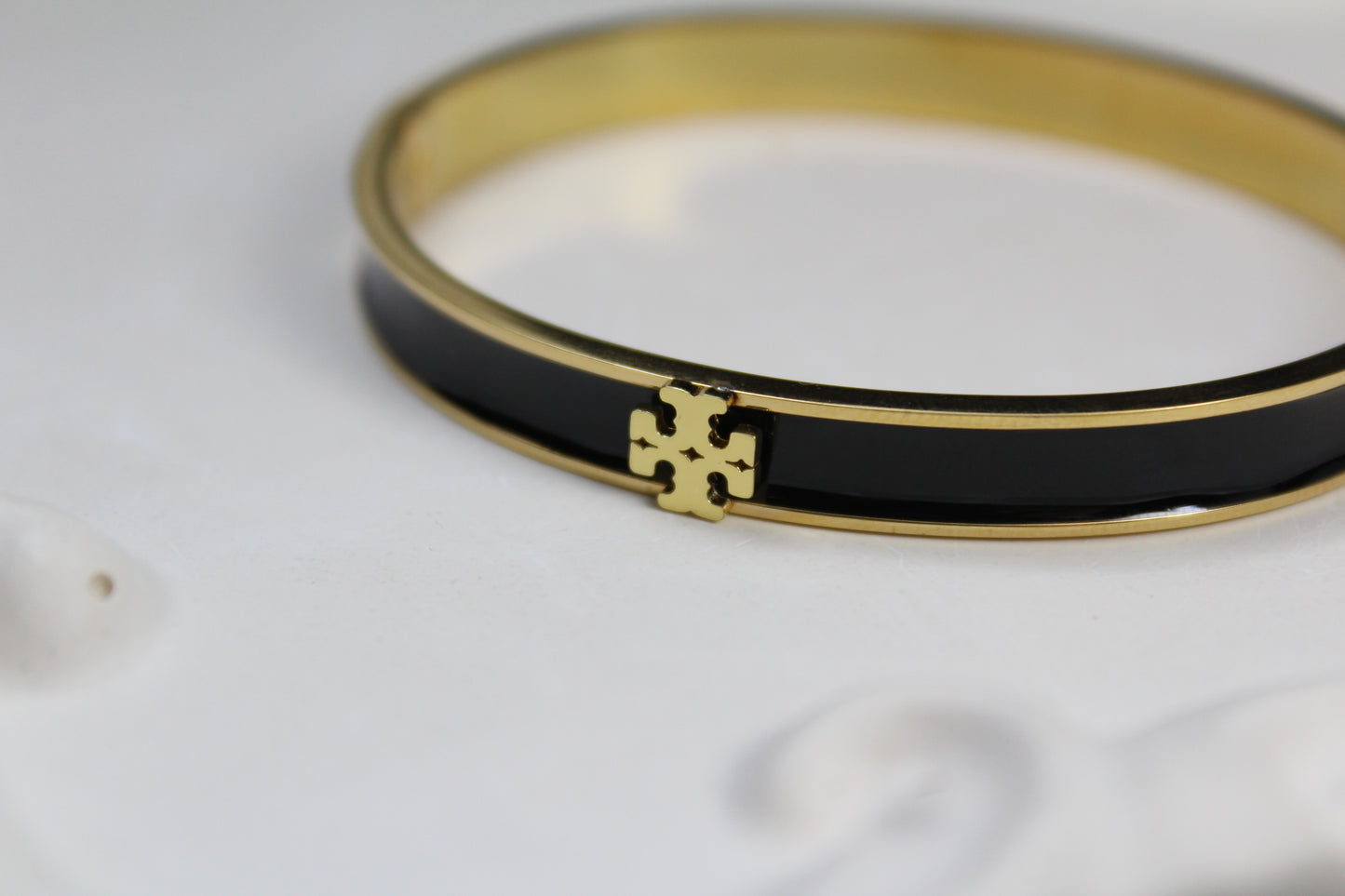 Black Enamel Gold Cuff