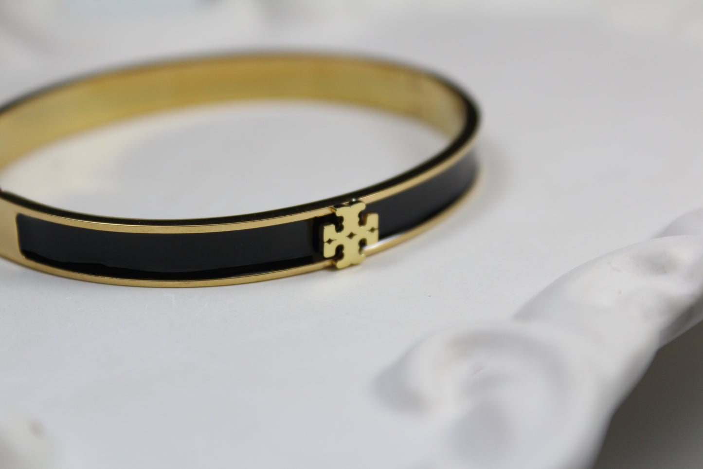 Black Enamel Gold Cuff