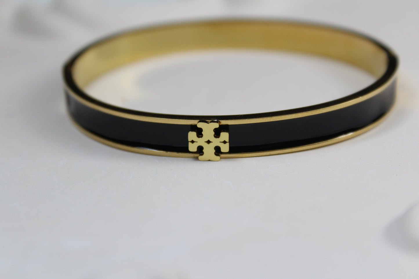 Black Enamel Gold Cuff