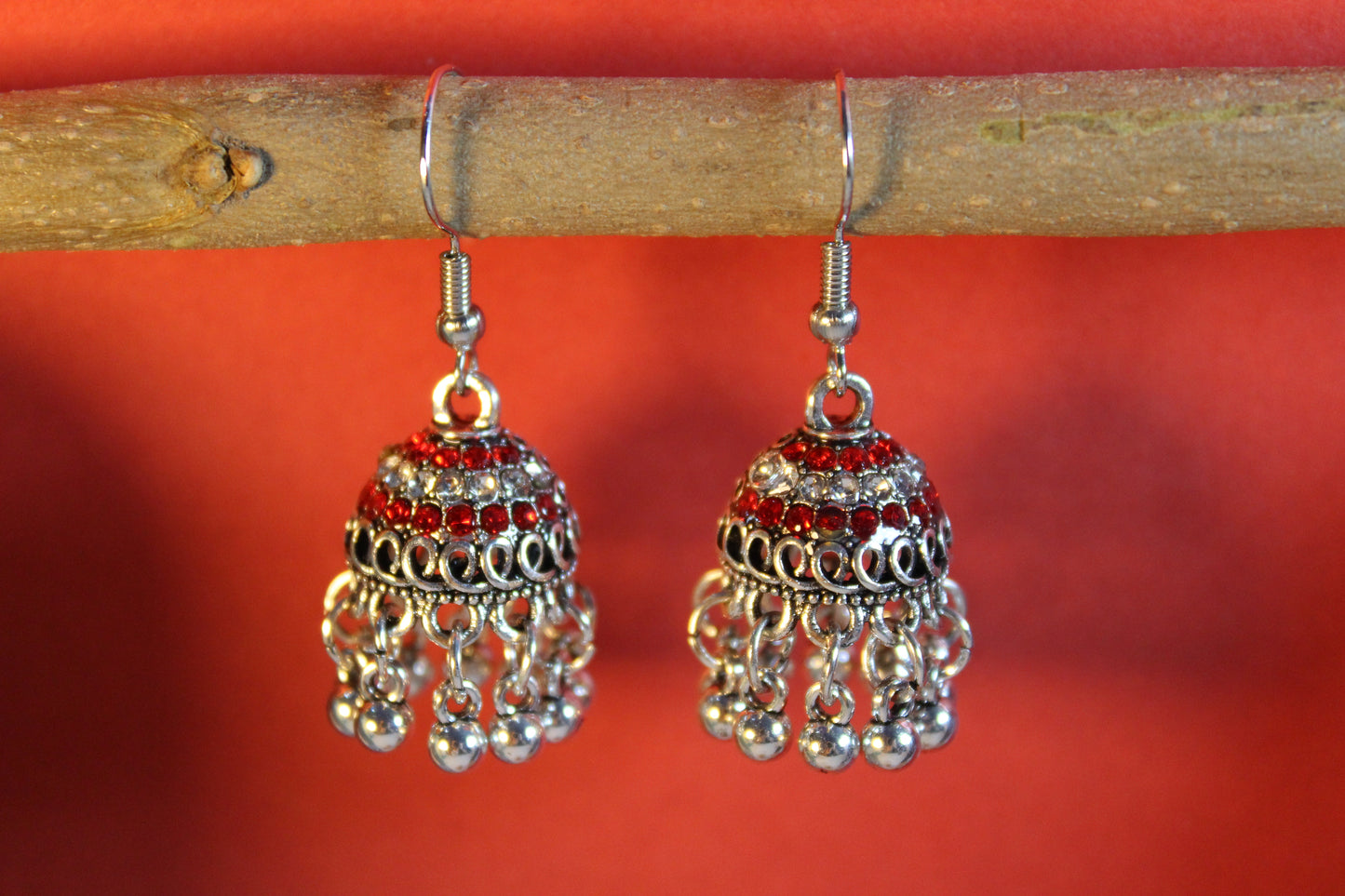 Red Ethnic Jhumki