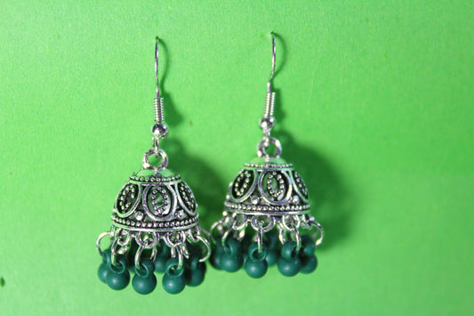 Green Ethnic Jhumki