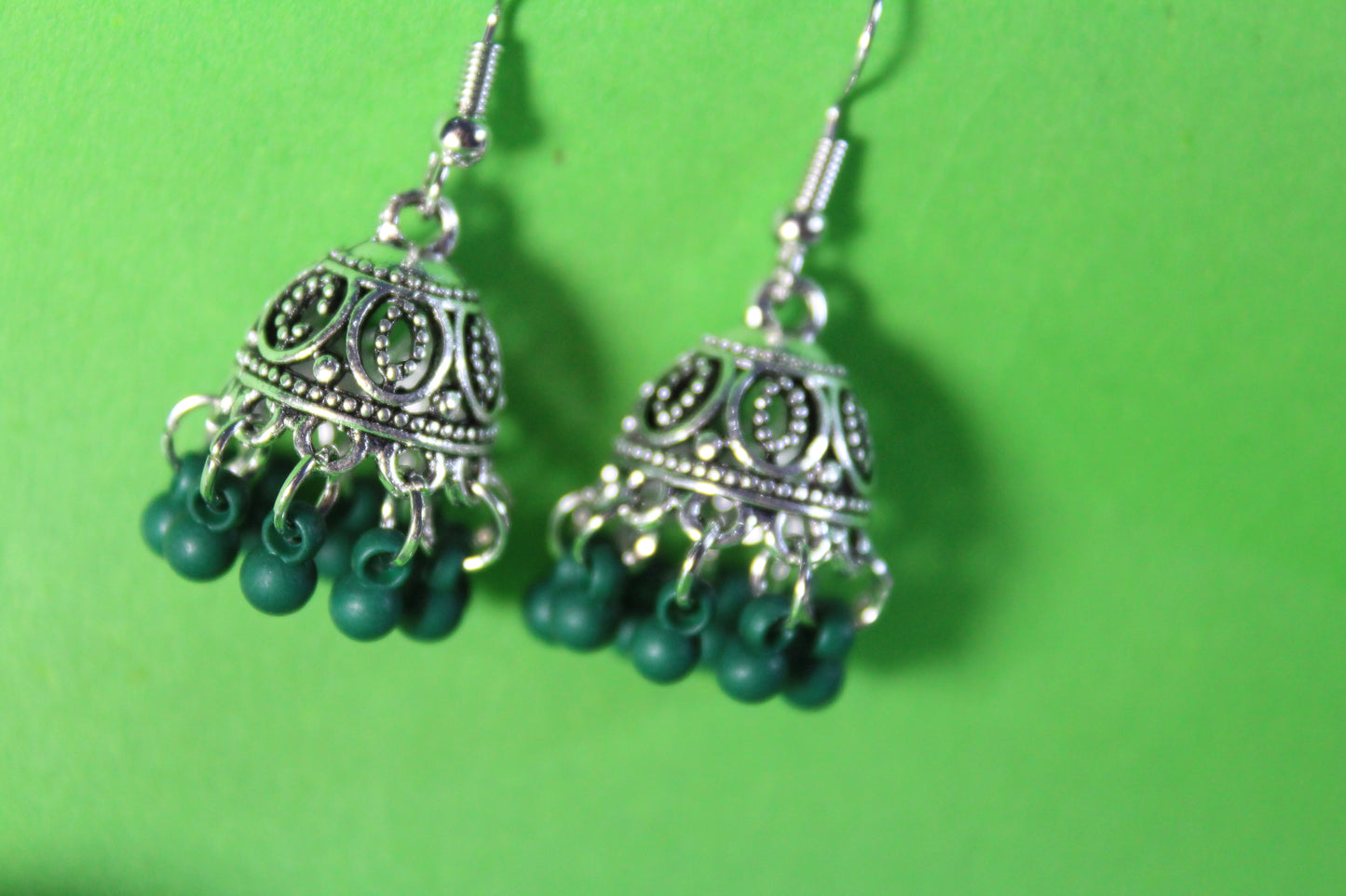 Green Ethnic Jhumki