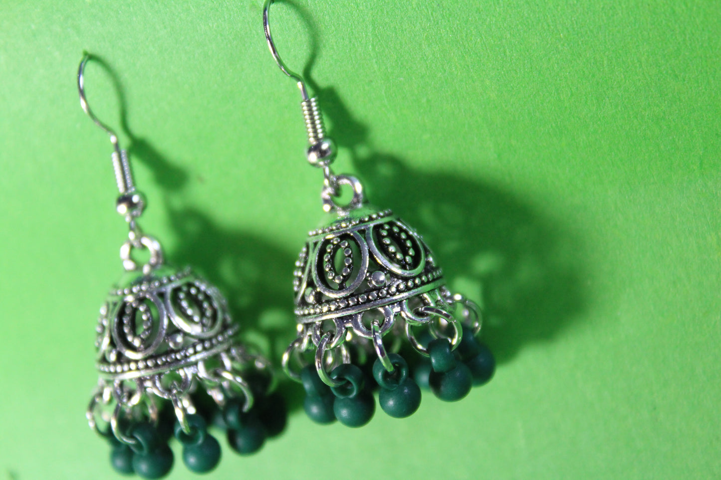 Green Ethnic Jhumki