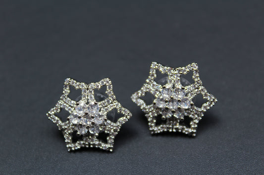 Snowflake-Inspired Crystal Studs